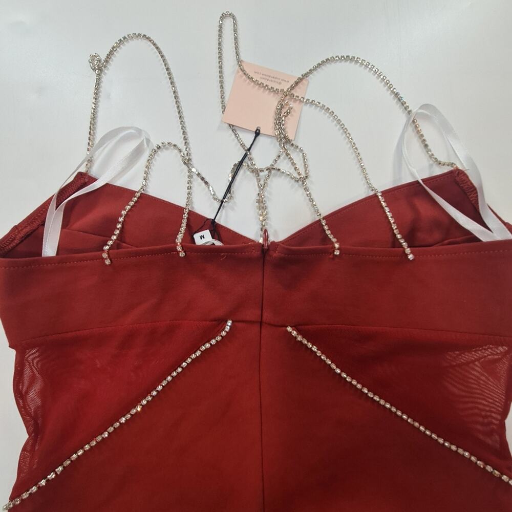 Superdown Jaxie Diamond Mini Dress in Rust Medium - Picture 6 of 9